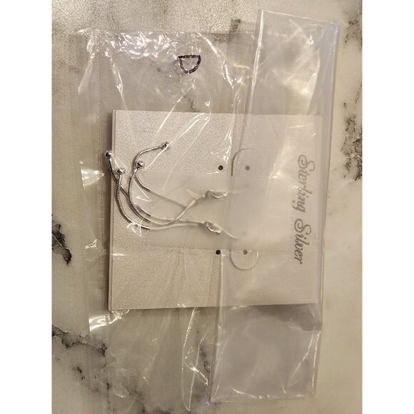 Sterling Silver Dangle Earrings With Chain Drop Design - Picture 2 of 5